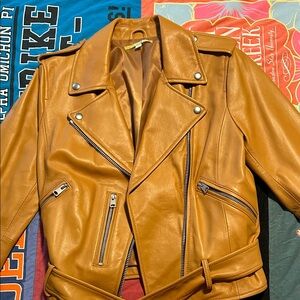 Gianni Bini Tan Leather Jacket